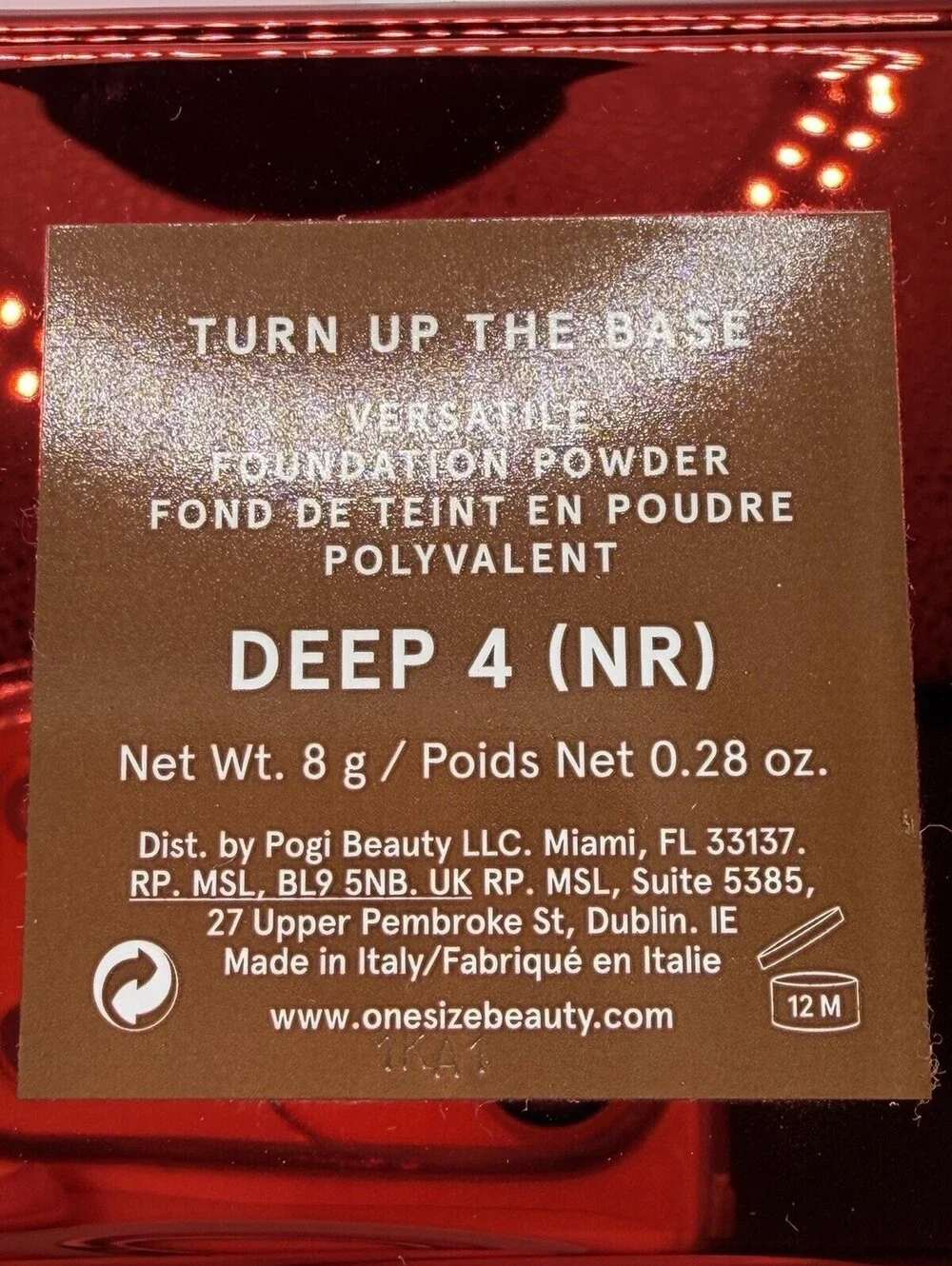 ONE SIZE Turn Up The Base Powder Foundation Deep 4 NR 0.28 oz NEW IN BOX